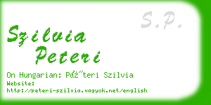 szilvia peteri business card